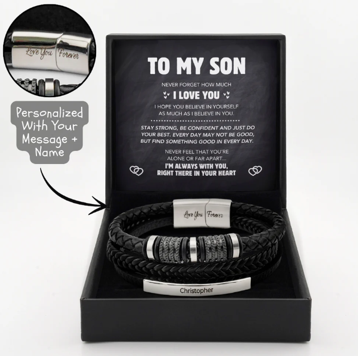 "Forever Connected" Son's Customized Bracelet