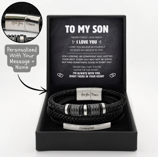 "Forever Connected" Son's Customized Bracelet
