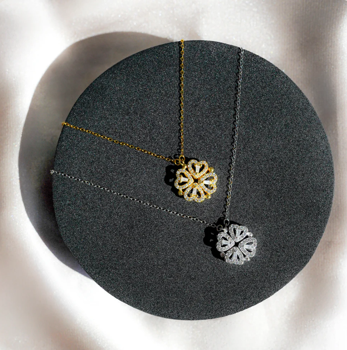 Daughter's 4-Leaf Clover "Lucky Charm" Necklace and Forever Rose Gift Box