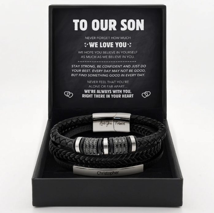 "Forever Connected" Son's Customized Bracelet