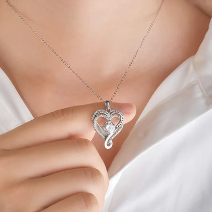 Engraved Heart Necklace with Wooden Box (To my love)