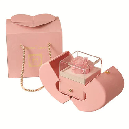 Daughter's 4-Leaf Clover "Lucky Charm" Necklace and Forever Rose Gift Box